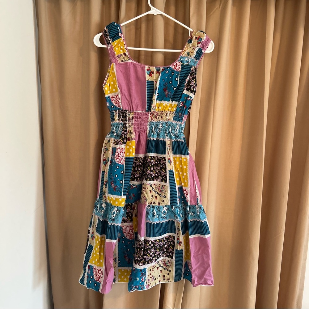 Pink Apple Patchwork High Waisted Lined Knee Leng… - image 2